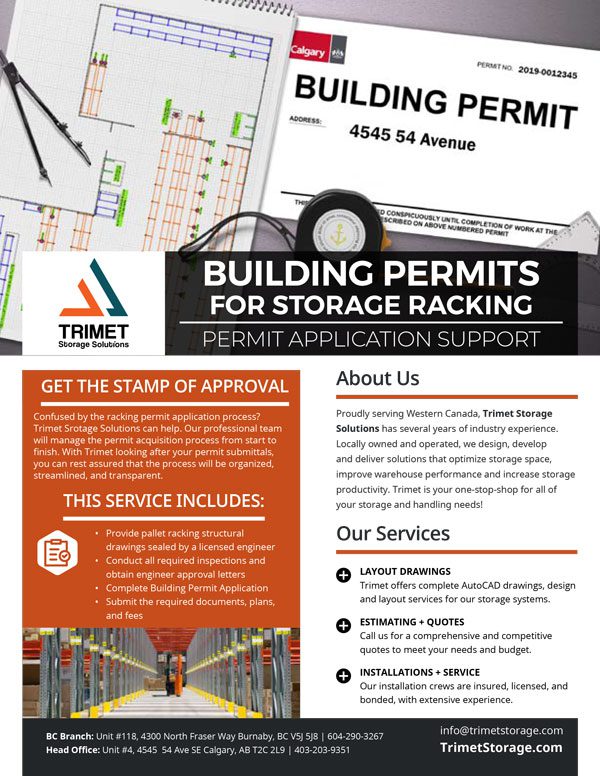 Racking Building Permit Trimet Storage Solutions